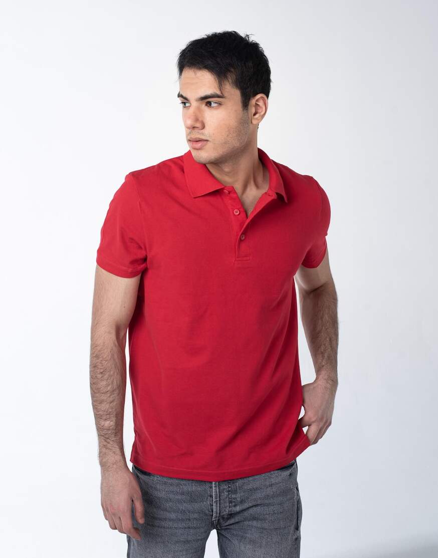 Красная рубашка ПОЛО мужская оптом